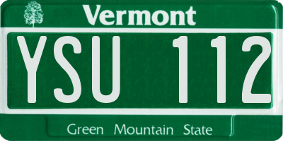 VT license plate YSU112