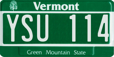 VT license plate YSU114
