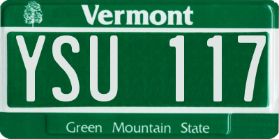VT license plate YSU117
