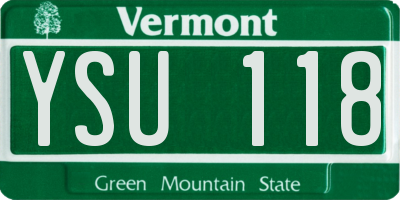 VT license plate YSU118