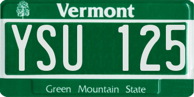 VT license plate YSU125