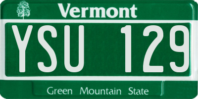 VT license plate YSU129
