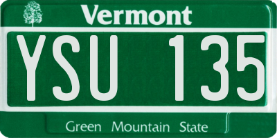 VT license plate YSU135