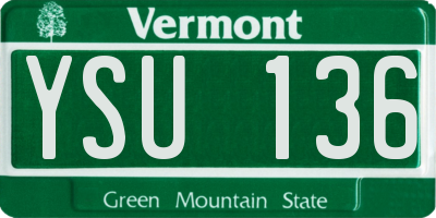 VT license plate YSU136