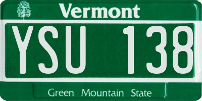 VT license plate YSU138