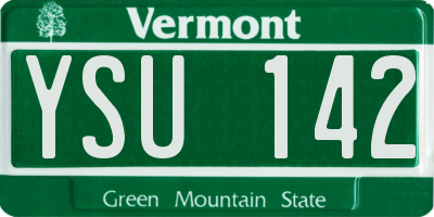 VT license plate YSU142