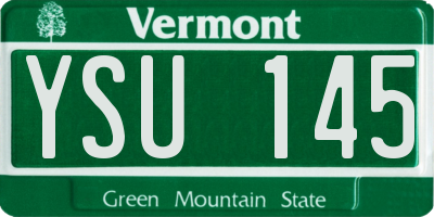 VT license plate YSU145