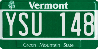 VT license plate YSU148