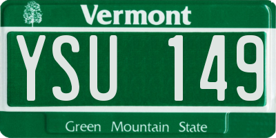 VT license plate YSU149