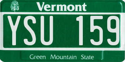 VT license plate YSU159