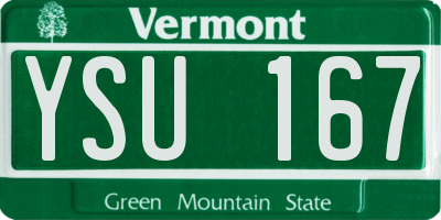 VT license plate YSU167