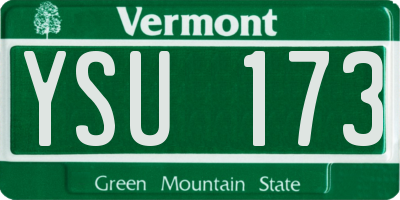 VT license plate YSU173