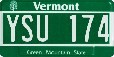 VT license plate YSU174