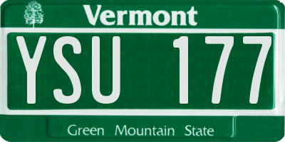 VT license plate YSU177