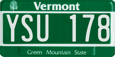 VT license plate YSU178