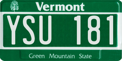 VT license plate YSU181