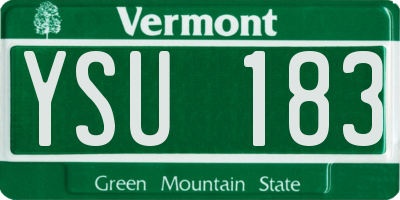VT license plate YSU183