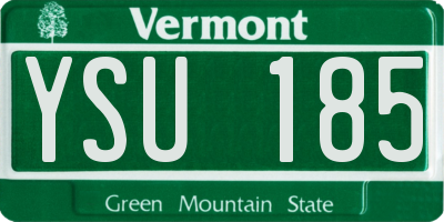 VT license plate YSU185