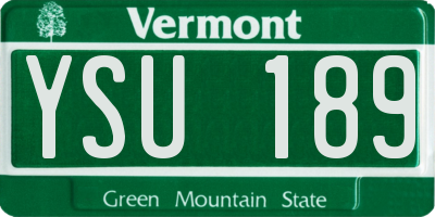 VT license plate YSU189