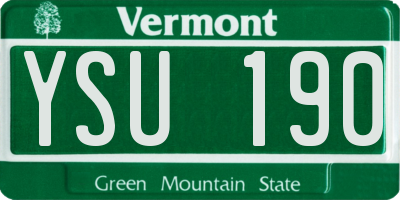 VT license plate YSU190