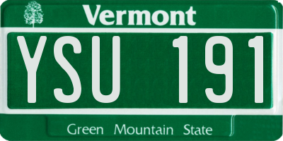 VT license plate YSU191