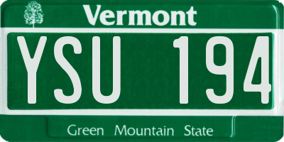 VT license plate YSU194