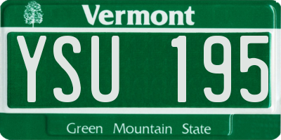 VT license plate YSU195