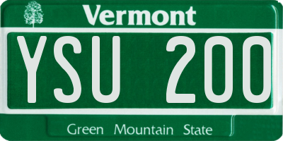 VT license plate YSU200