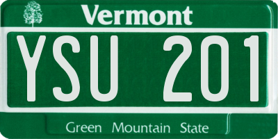 VT license plate YSU201