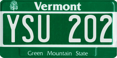 VT license plate YSU202