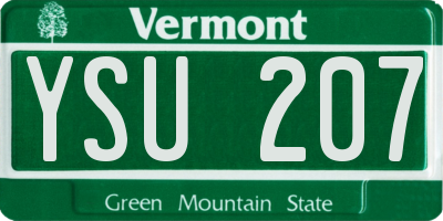 VT license plate YSU207