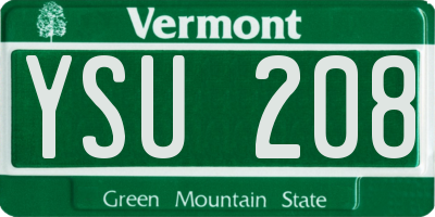 VT license plate YSU208