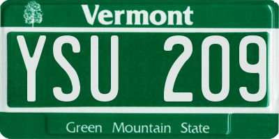 VT license plate YSU209