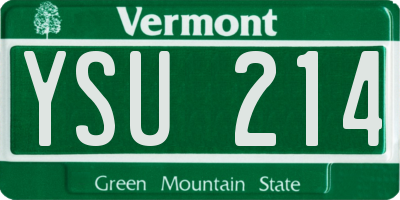 VT license plate YSU214
