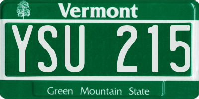 VT license plate YSU215
