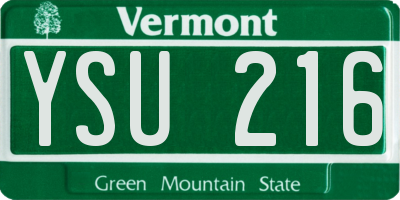 VT license plate YSU216
