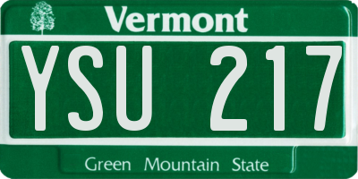 VT license plate YSU217