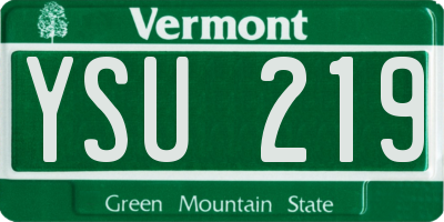 VT license plate YSU219