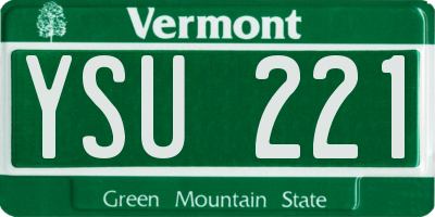 VT license plate YSU221