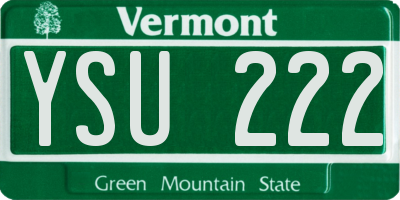 VT license plate YSU222