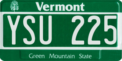 VT license plate YSU225