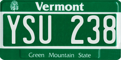 VT license plate YSU238