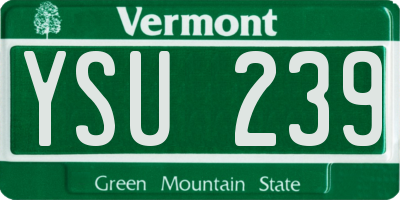 VT license plate YSU239