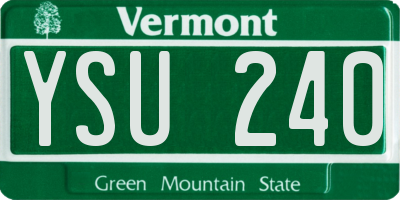 VT license plate YSU240