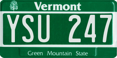 VT license plate YSU247