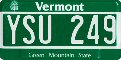 VT license plate YSU249