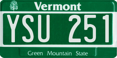 VT license plate YSU251