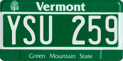 VT license plate YSU259