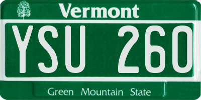 VT license plate YSU260