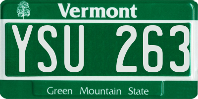 VT license plate YSU263